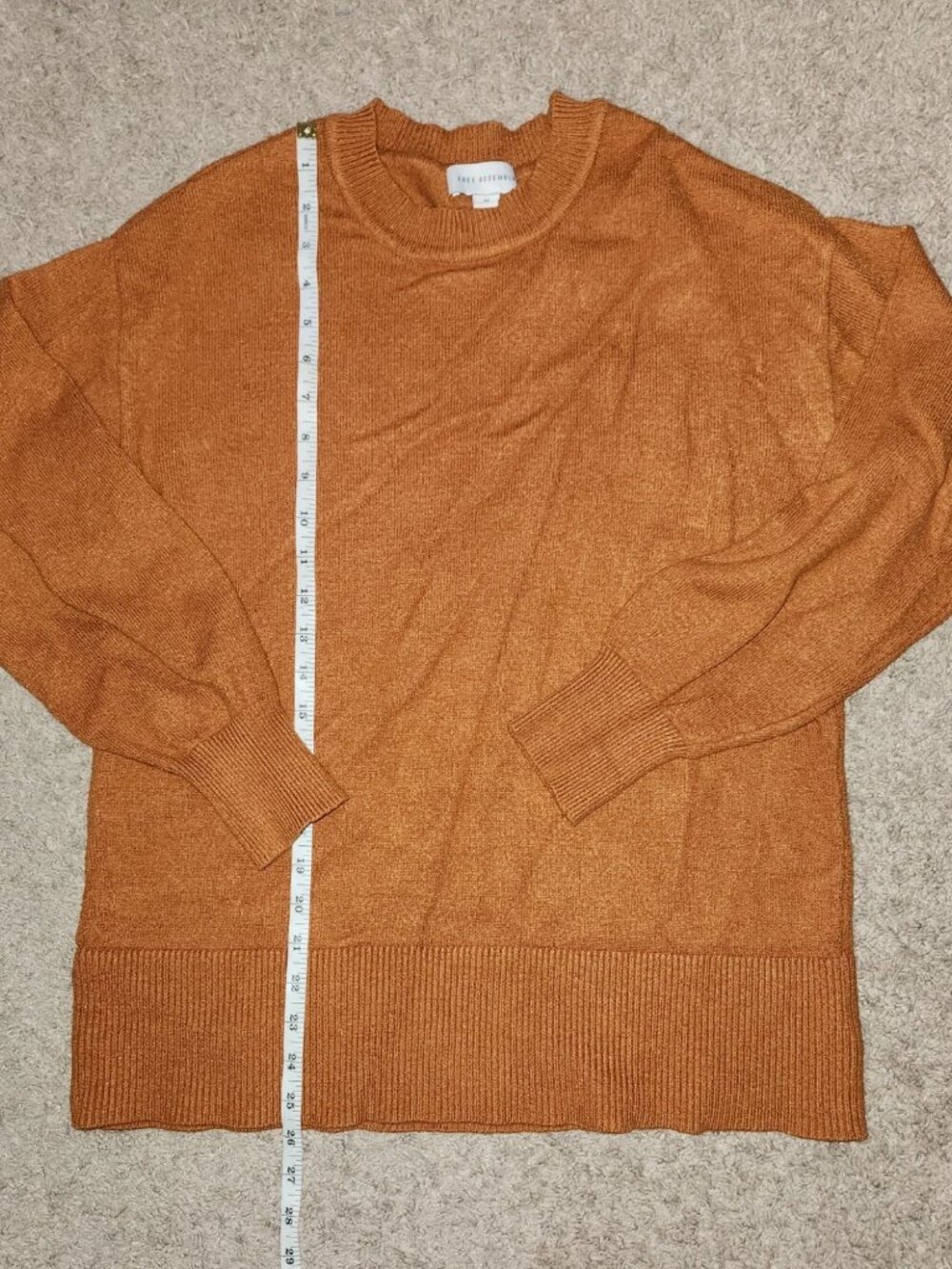 Free Assembly Brown Ribbed Sweater Womens Size M Crew Neck